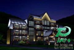 夜晚完美城市的標志性工程樓宇亮化